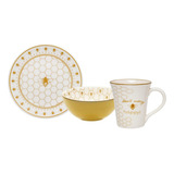 Conjunto De Lanche Com 3 Peças Bee Happy Oxford