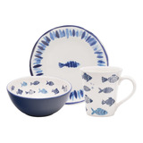 Conjunto De Lanche Com 3 Peças Cardume Oxford
