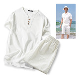 Conjunto De Linho De Algodão Colorido De Terno Masculino