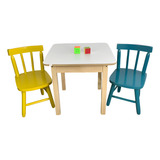 Conjunto De Mesa Com Cadeirinha Infantil Colorida Resistente