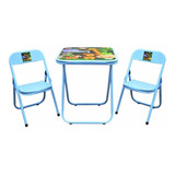 Conjunto De Mesa Infantil Floresta Com 2 Cadeiras Utilaço Cor Azul
