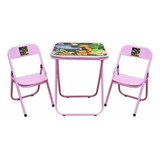 Conjunto De Mesa Infantil Floresta Com 2 Cadeiras Utilaço Cor Rosa