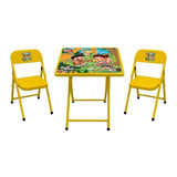 Conjunto De Mesa Infantil Zoológico Com 2 Cadeiras Açomix