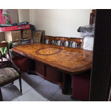 Conjunto De Mesa,cadeiras E Cristaleira De Madeira Importado