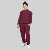 Conjunto De Moletom Feminino Flanelado Blusa E Calça