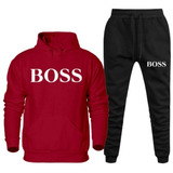 Conjunto De Moletom Flanelado Com Capuz Boss Promocao