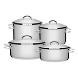 Conjunto De Panelas Aço Inox 4 Peças Solar Tramontina 
