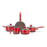 Conjunto De Panelas Brinox 5 Peças Smart Vermelha