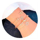 Conjunto De Pulseiras Boas Vibrações Sorte Diamante