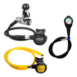 Conjunto De Regulador Cressi Ac25 Compact+octopus+manômetro