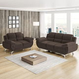 Conjunto De Sofá 2 E 3 Lugares Suede Café Avalon Linoforte Cor Valor Customizado