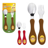 Conjunto De Talheres Personagem Infantil Garfo Colher Macaco