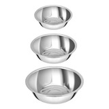 Conjunto De Tigela De Inox 3 Peças, Bowl, Cumbuca, Bacia Kit