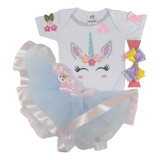 Conjunto De Tutu Infantil Unicórnio Mesversário