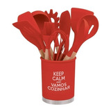 Conjunto De Utensilios 13 Peças Silicone Vermelho Unyhome