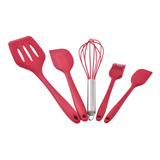 Conjunto De Utensilios Silicone Cherry 5 Pecas