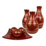 Conjunto Decorativo Ceramica Enfeite Sala Centro Mesa Cores
