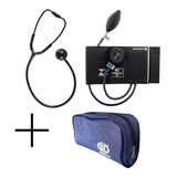 Conjunto Esfigmomanômetro + Estetoscópio Preto Bic Cor Preto Innova Black Profissional