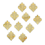 Conjunto Espelho Arabesco Acrílico Espelhado Decorativo Casa Cor Da Moldura Dourado