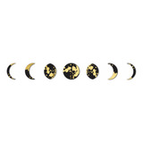 Conjunto Espelho Decorativo Místico Lunar Fases Da Lua Luar 