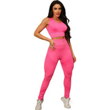 Conjunto Esportivo Zero Transparência Legging E Cropped Fits