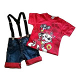 Conjunto Fantasia Marshall Patrulha Canina Com