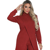 Conjunto Feminino Inverno Lanzinha Roupas De Frio Barato Top
