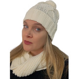 Conjunto Feminino Kit De Touca Pompom E Gola Cachecol De Lã