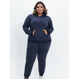 Conjunto Feminino Plus Size Moletom Agasalho Moda Flanelado