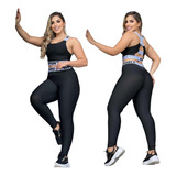 Conjunto Fitness Calça Legging E Top Leg Roupa De Academia