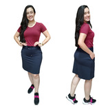Conjunto Fitness Feminino Short Saia + Blusa Moda Evangélica
