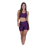 Conjunto Fitness Top C Bojo + Short Leg Feminino Academia 