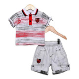 Conjunto Flamengo Infantil Polo E Bermuda Oficial