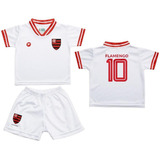 Conjunto Flamengo Uniforme Infantil Branco -