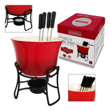 Conjunto Fondue Aparelho Panela Cerâmica Grande Antiaderente