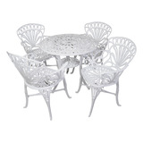 Conjunto Fundido Jardim Primavera (01 Mesa + 04 Cadeiras)