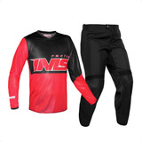 Conjunto Ims Camisa Army Vermelha Preta + Calça Motocross