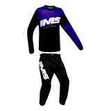 Conjunto Ims Mx Calca E Camisa Azul Preto Motocross Trilha