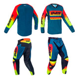 Conjunto Ims Sprint Moto Azul/vermelho Calça 44 - Camisa Gg