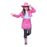 Conjunto Infantil Boiadeira Ana Castela Country Rodeio Rosa