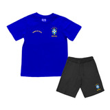 Conjunto Infantil Brasil Camiseta E Bermuda
