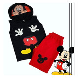 Conjunto Infantil Camisa Regata E Shorts Mickey