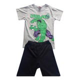 Conjunto Infantil Camiseta Hulk + Short