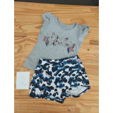 Conjunto Infantil Camiseta Saia Shorts Lilica