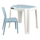 Conjunto Infantil De Mesa E Cadeira Tramontina Beni Azul Em 