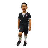 Conjunto Infantil Do Corinthians Kit Artilheiro Preto