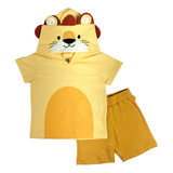 Conjunto Infantil Fantasia Leão Dinossauro Tigre 100%algodão