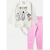 Conjunto Infantil Feminino Meia Estação Beyoutiful Day Creme