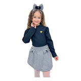 Conjunto Infantil Inverno Mini Diva Blogueirinha Shorts Saia