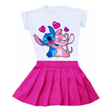 Conjunto Infantil Menina Lilo Stitch Roupa